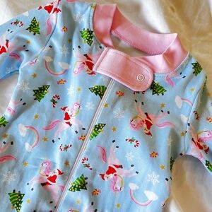 Magnolia Baby Unicorn and Christmas Tree Baby PJ NWT